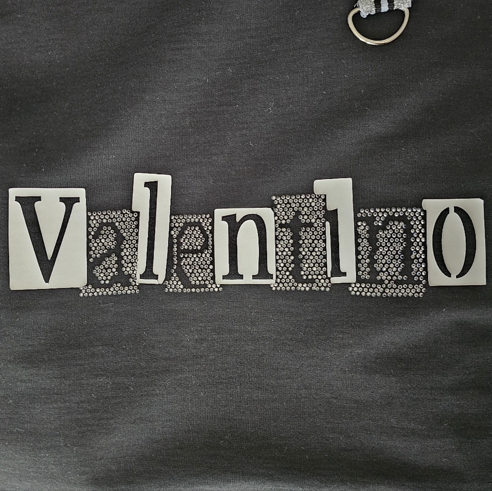 🇮🇹 Valentino Black & White Rhinestone Long Sleeve Top - Picture 11 of 16